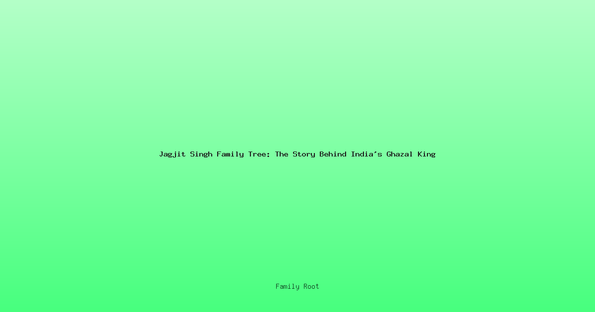 Jagjit Singh Family Tree: The Story Behind India's Ghazal King