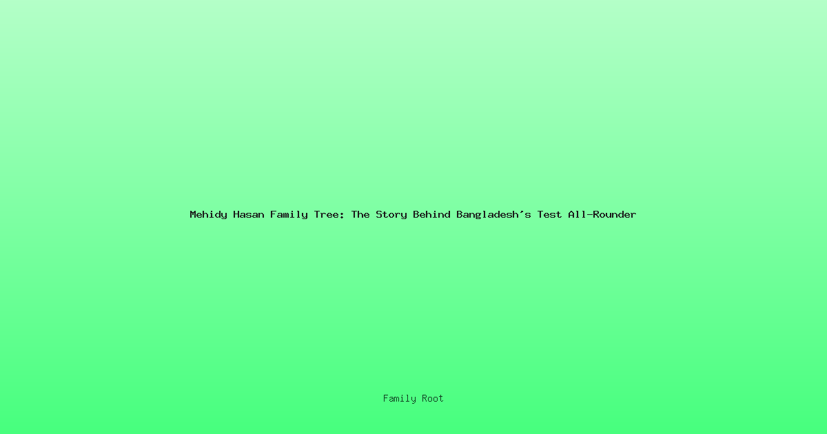 Mehidy Hasan Family Tree: The Story Behind Bangladesh's Test All-Rounder