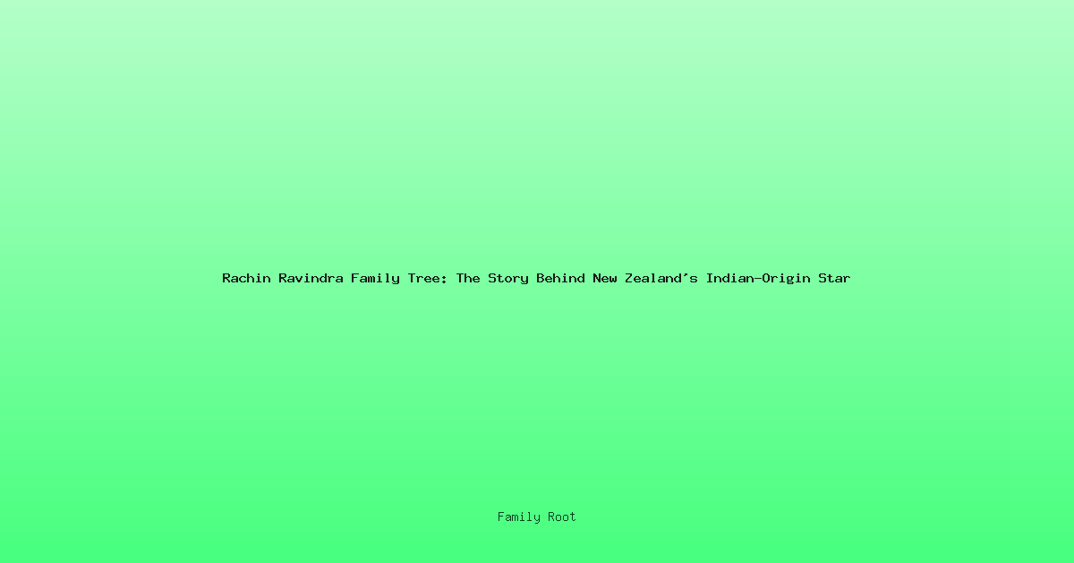 Rachin Ravindra Family Tree: The Story Behind New Zealand's Indian-Origin Star