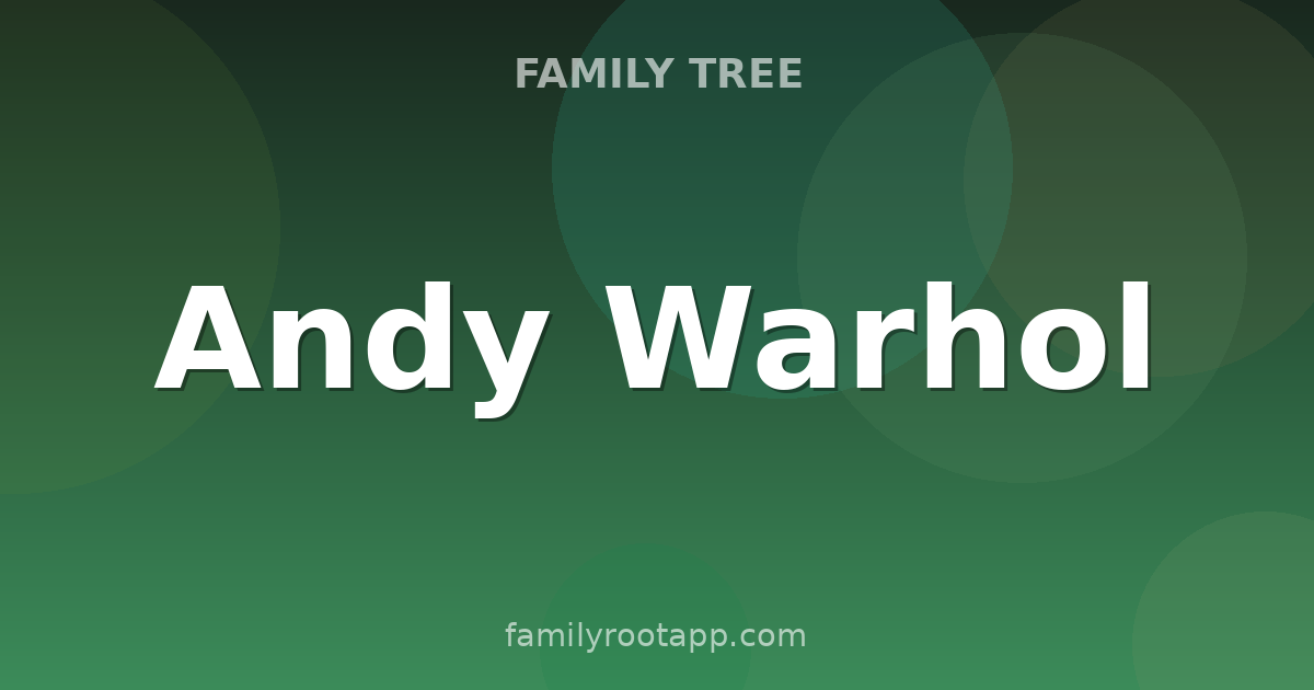 Andy Warhol Family Tree: The Story Behind Pop Art's Founder