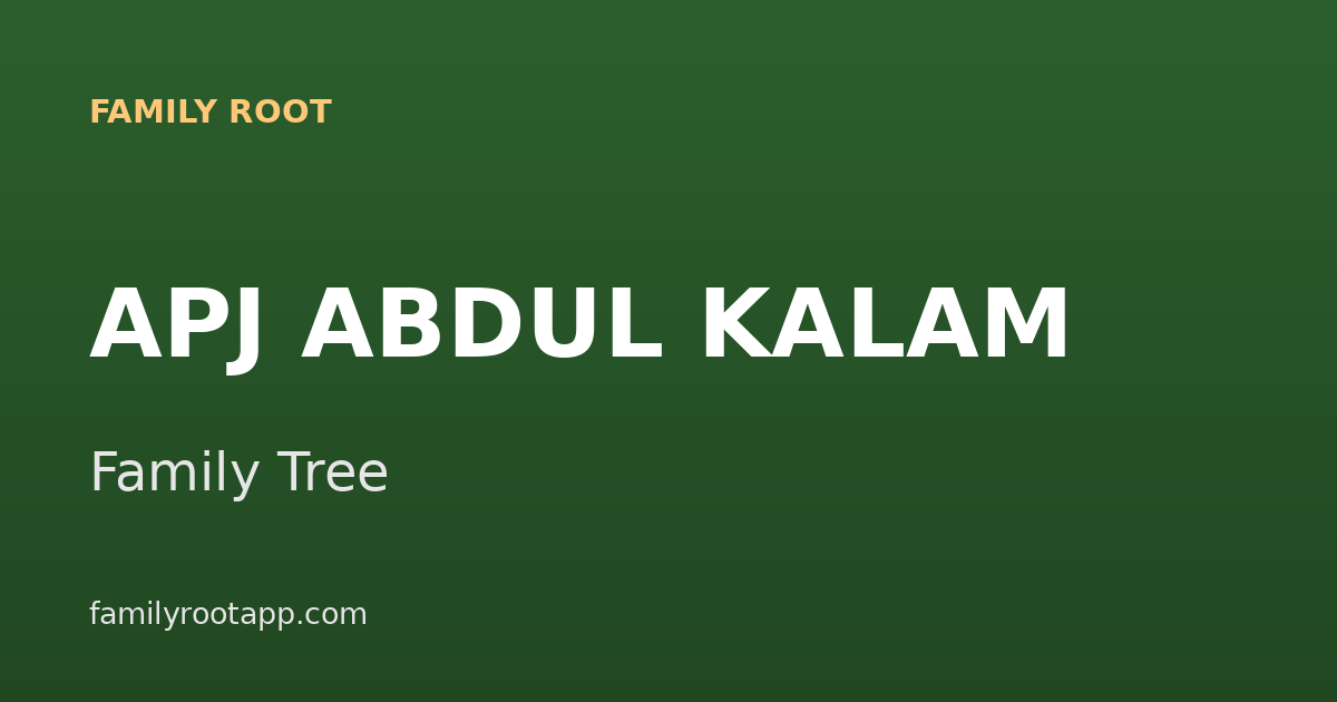 APJ Abdul Kalam Family Tree: The Story Behind India's People's President