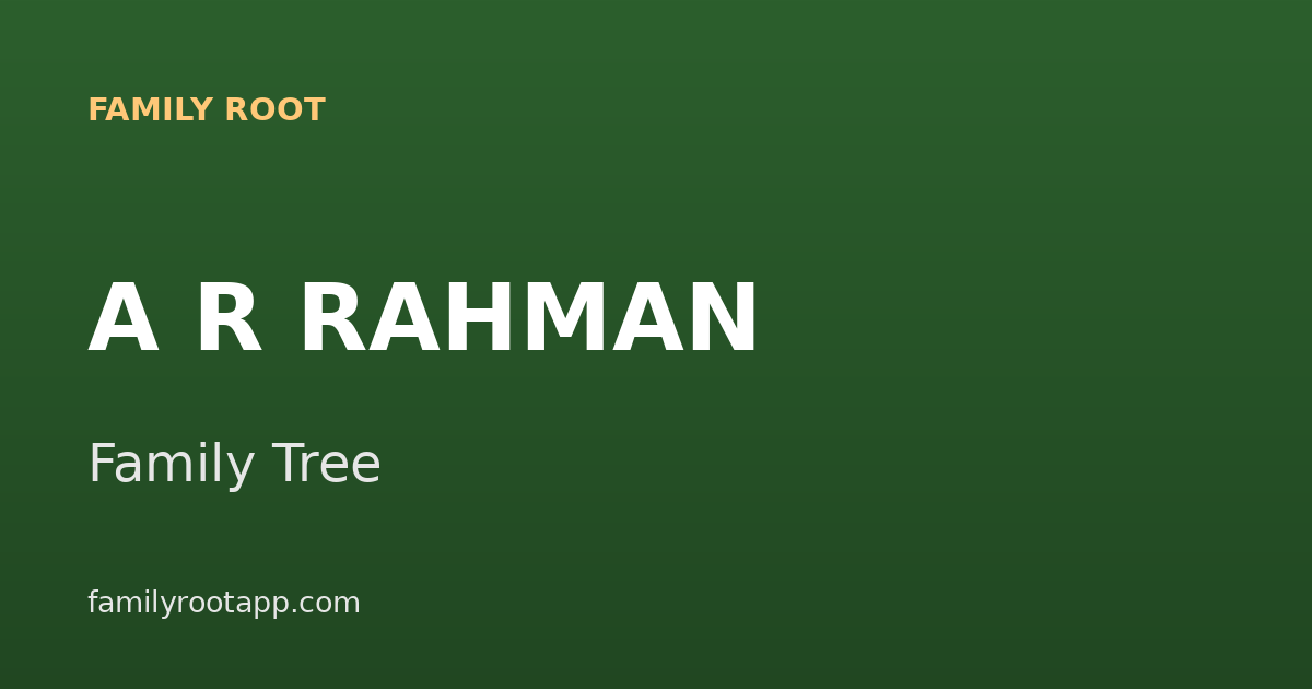 A.R. Rahman Family Tree: The Story Behind the Mozart of Madras