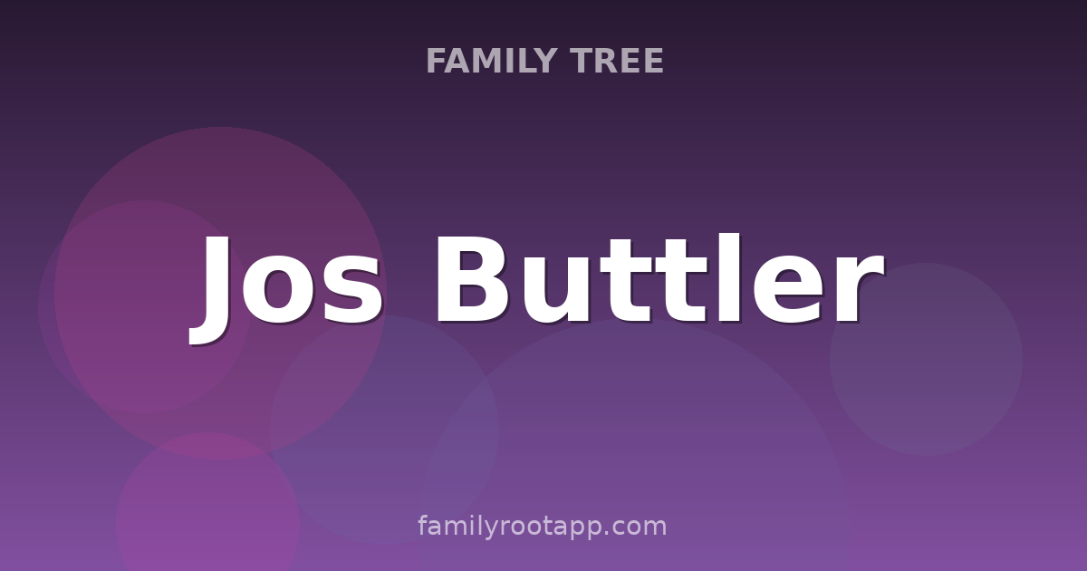 Jos Buttler Family Tree: The Story Behind England's Limited-Overs Captain