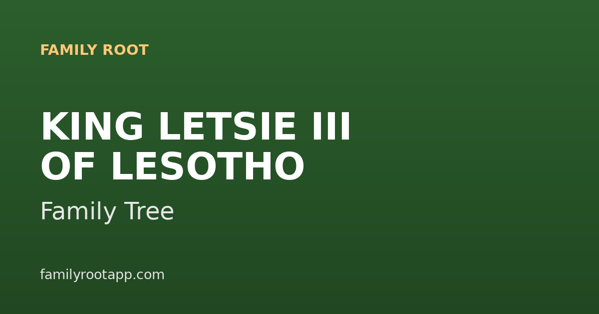 King Letsie III Family Tree: The Story Behind Lesotho's Constitutional King
