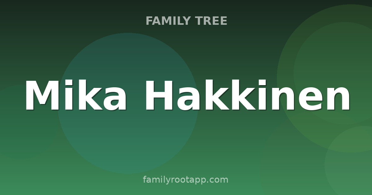 Mika Hakkinen Family Tree: The Story Behind Finland's Flying Finn