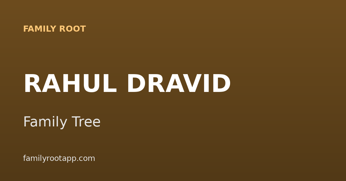 Rahul Dravid Family Tree: The Wall and the Family That Built Him