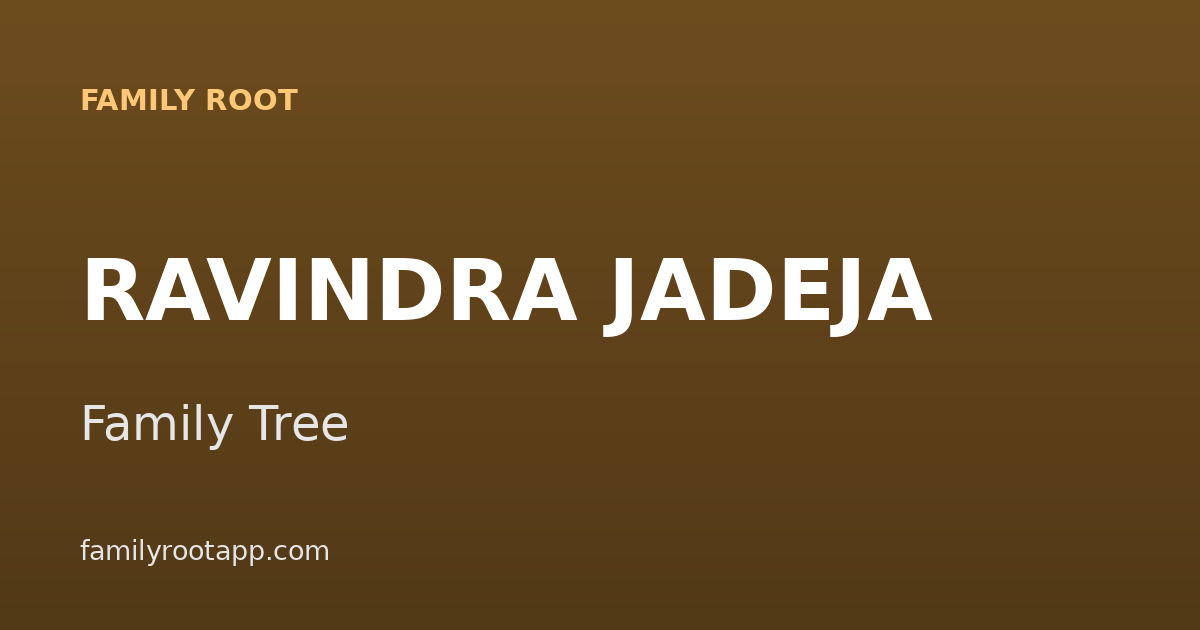 Ravindra Jadeja Family Tree: The Story Behind India's All-Round Sir