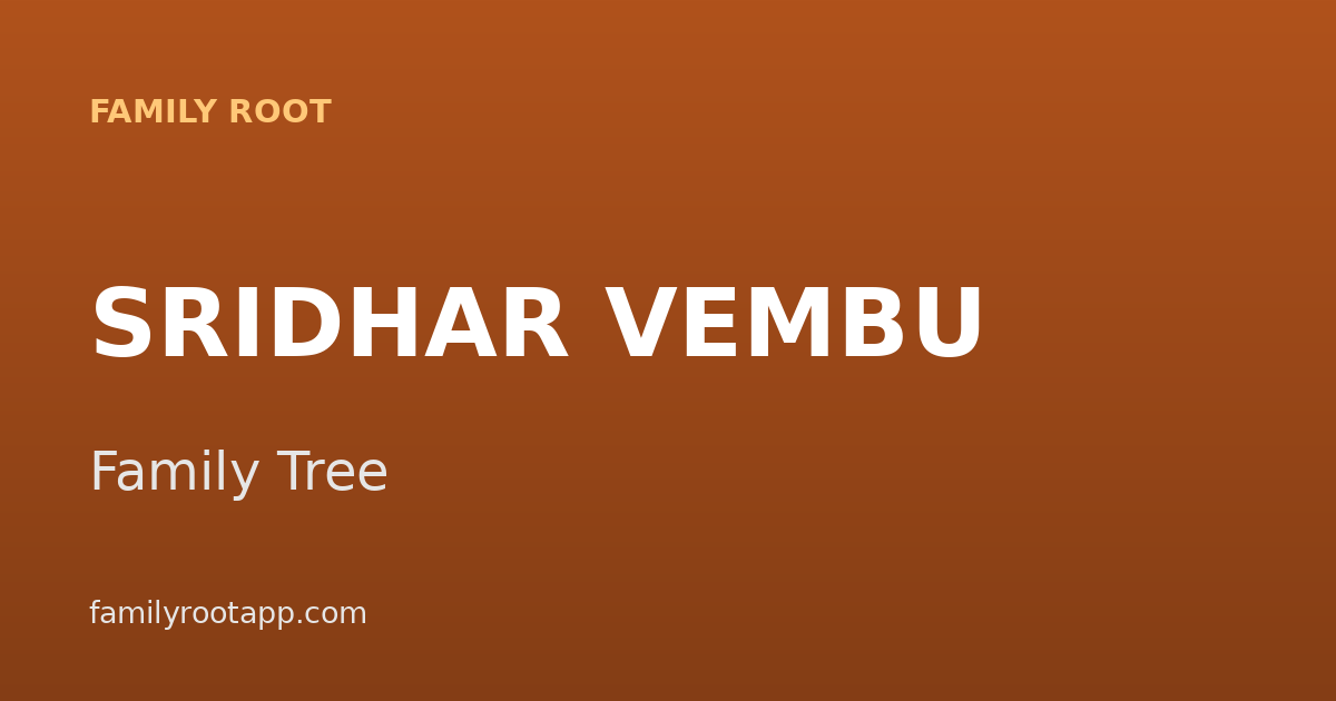 Sridhar Vembu Family Tree: The Story Behind the Founder of Zoho