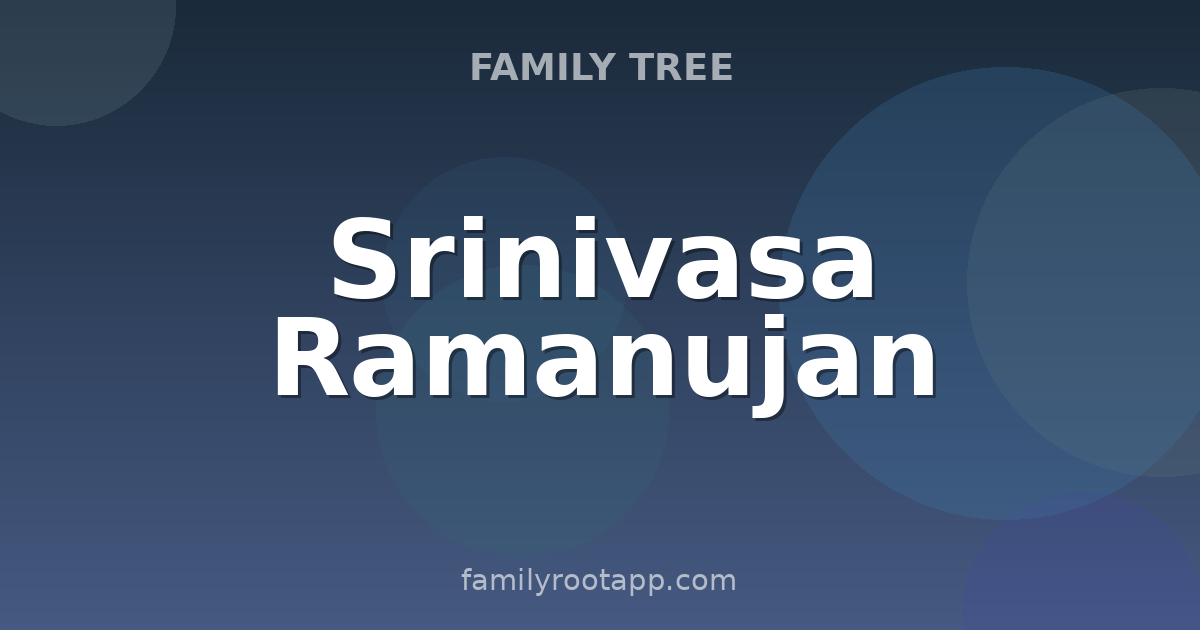 Srinivasa Ramanujan Family Tree: The Story Behind India's Mathematical Genius