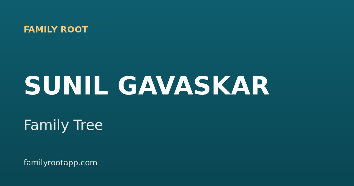 Sunil Gavaskar Family Tree: The Story Behind India's Little Master