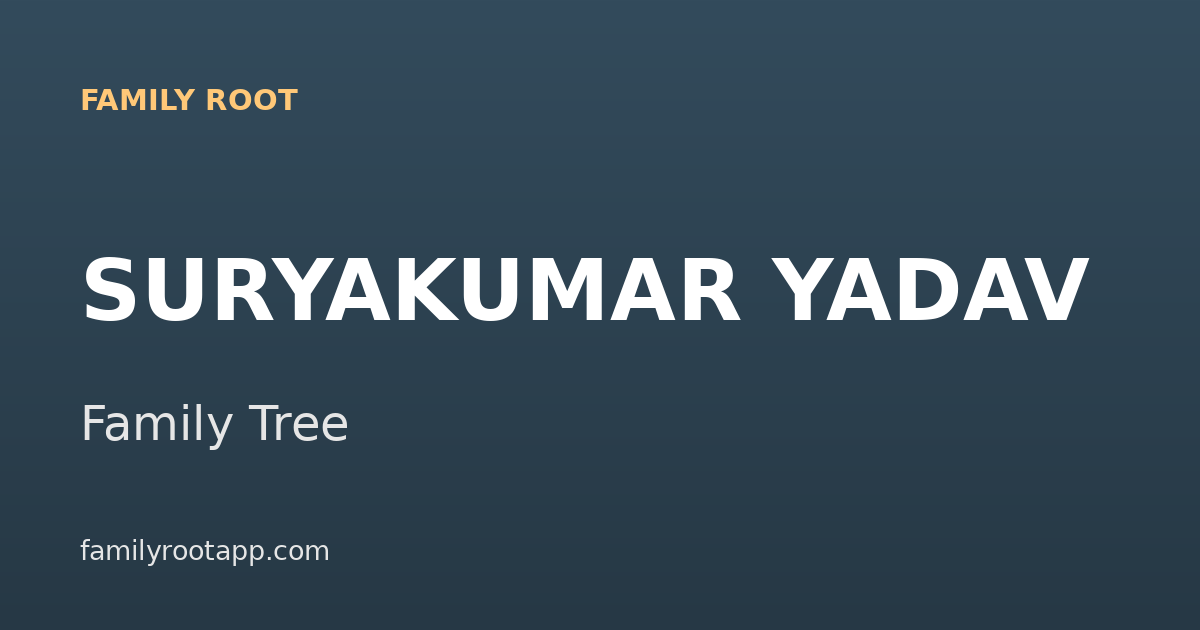 Suryakumar Yadav Family Tree: The Story Behind India's T20 Specialist