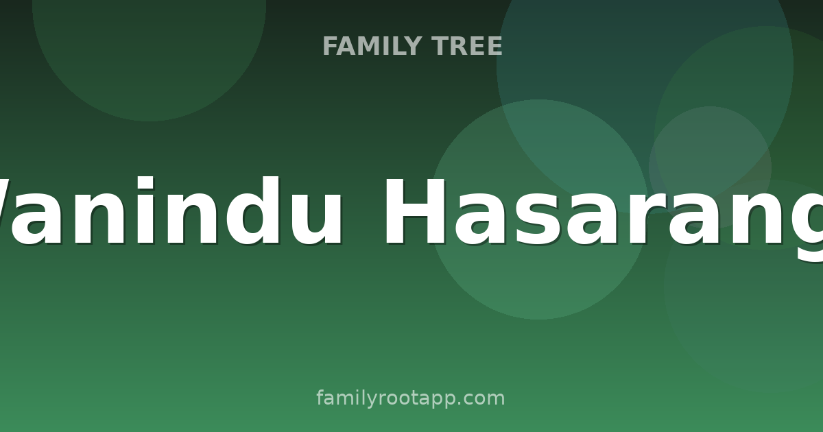 Wanindu Hasaranga Family Tree: The Story Behind Sri Lanka's Spin Allrounder